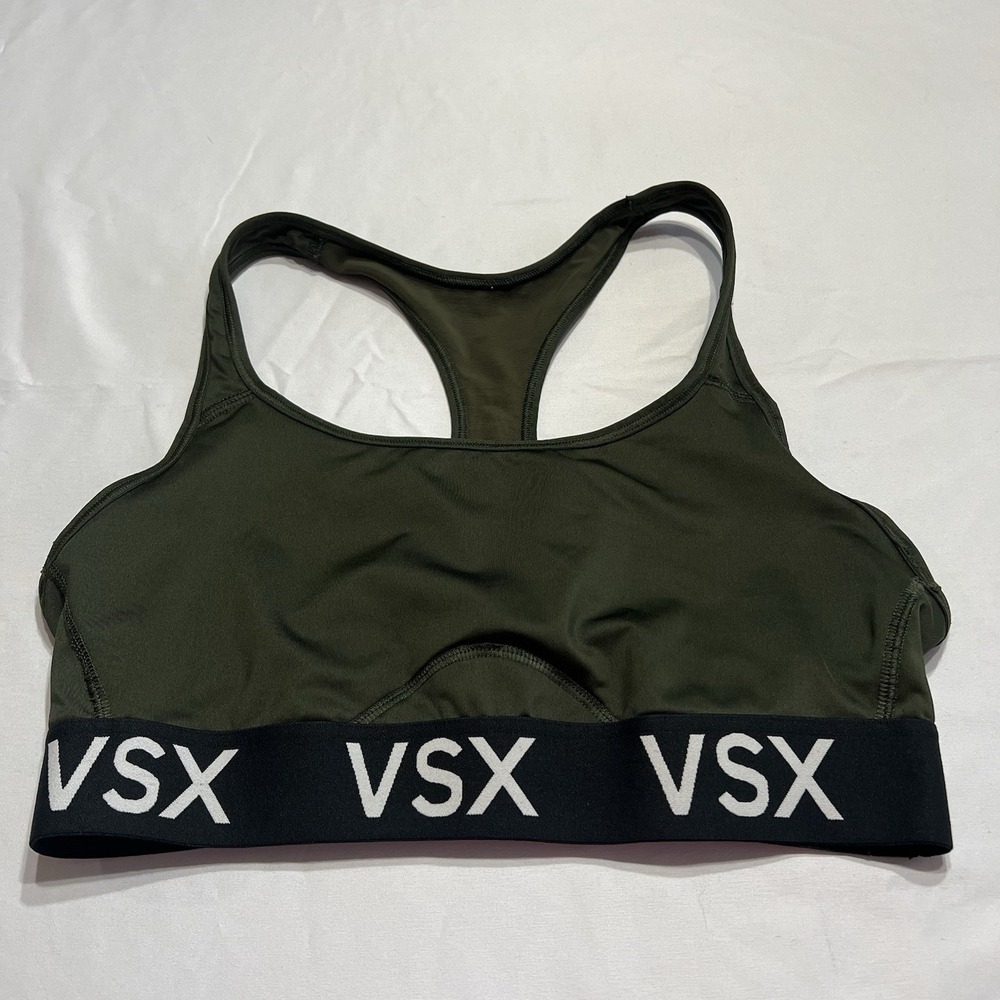 Victorias Secret X‎ Sport Bra Racerback Army Green Womens Size Large